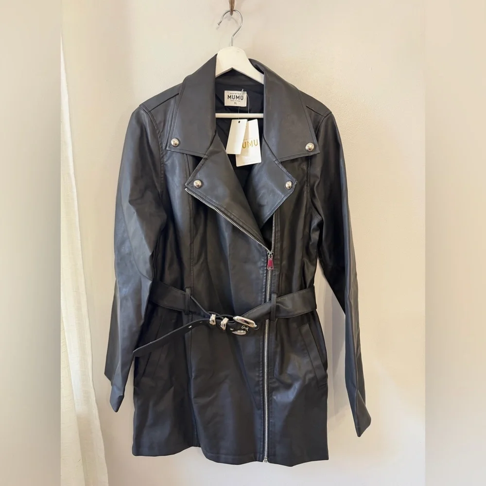Show Me Your Mumu Stapleton Mini Dress in Caviar Faux Leather